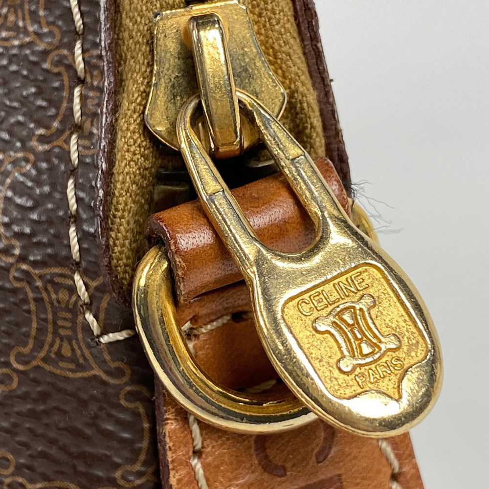 Celine Macadam Pattern Handbag Coated Canvas Brow… - image 4